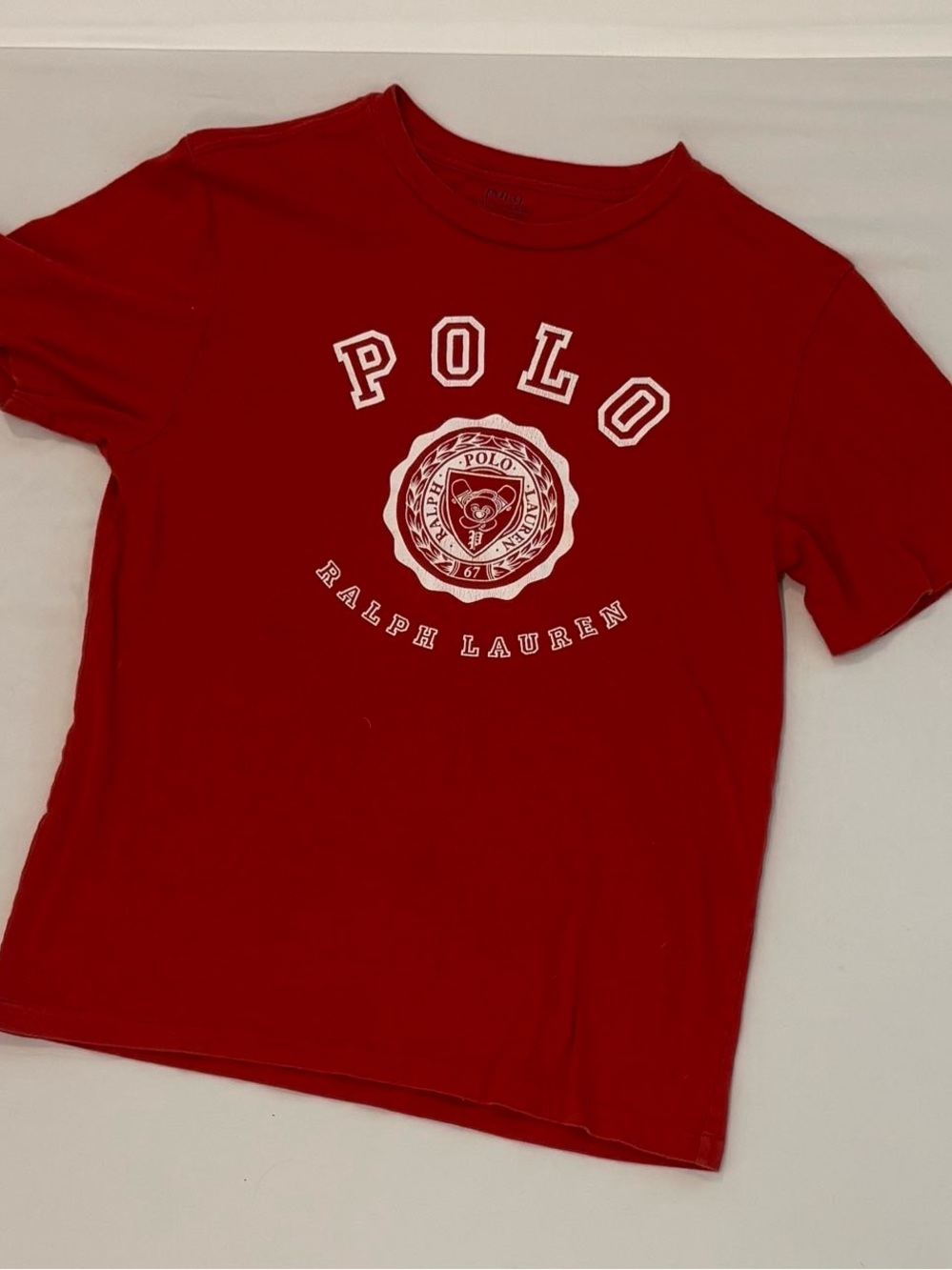 Polo by Ralph Lauren Red Tee with White Crest Graphic